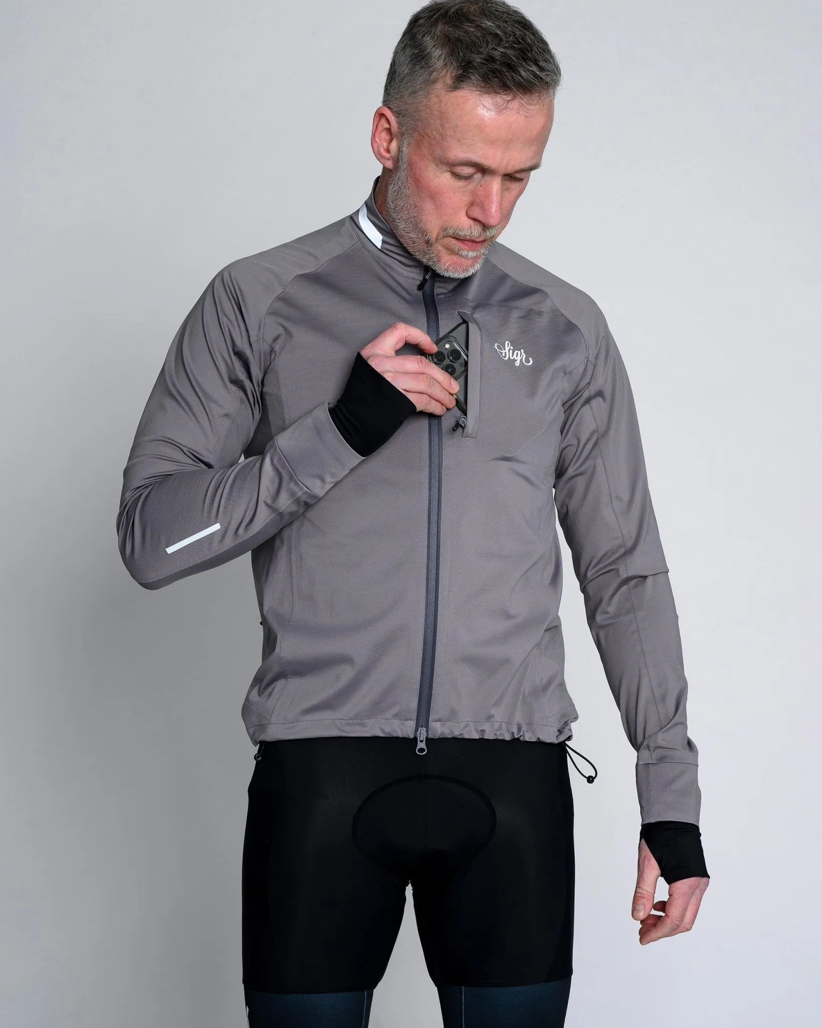 Skld Men's Titanium Grey Shell Cycling Jacket