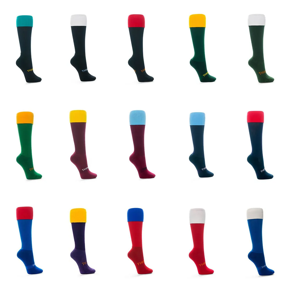 Thinskins Technical Sport Long Socks - 6-Pack - Contrast Top