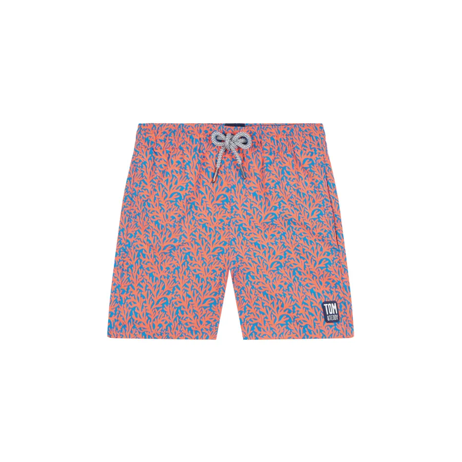 Tom & Teddy Coral Boys Swim Shorts CORBO-J - Mid Blue/ Orange