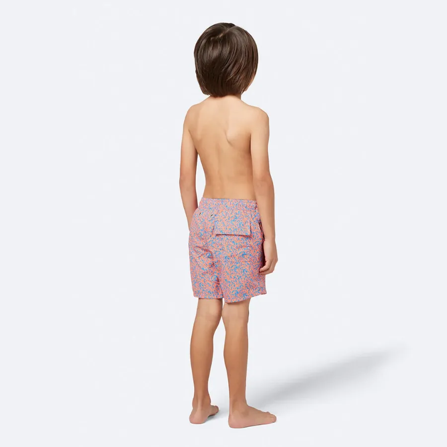 Tom & Teddy Coral Boys Swim Shorts CORBO-J - Mid Blue/ Orange