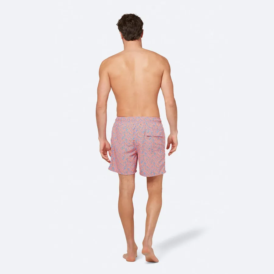 Tom & Teddy Coral Mens Swim Shorts CORBO - Mid Blue/ Orange