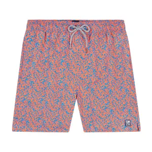 Tom & Teddy Coral Mens Swim Shorts CORBO - Mid Blue/ Orange