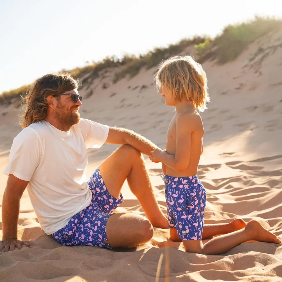 Tom & Teddy Flamingo Boys Swim Shorts FLARO-J - Rose/ Blue