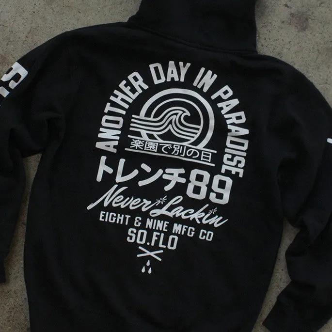 Tsunami Zip Up Hoodie Black