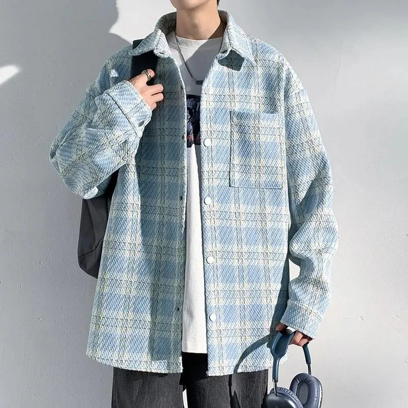 Wiaofellas   -  Men's Clothing Men's Coats Models Loose Fitting Outerwear Harajuku Korean Popular Clothes Spring Jackets Style Original