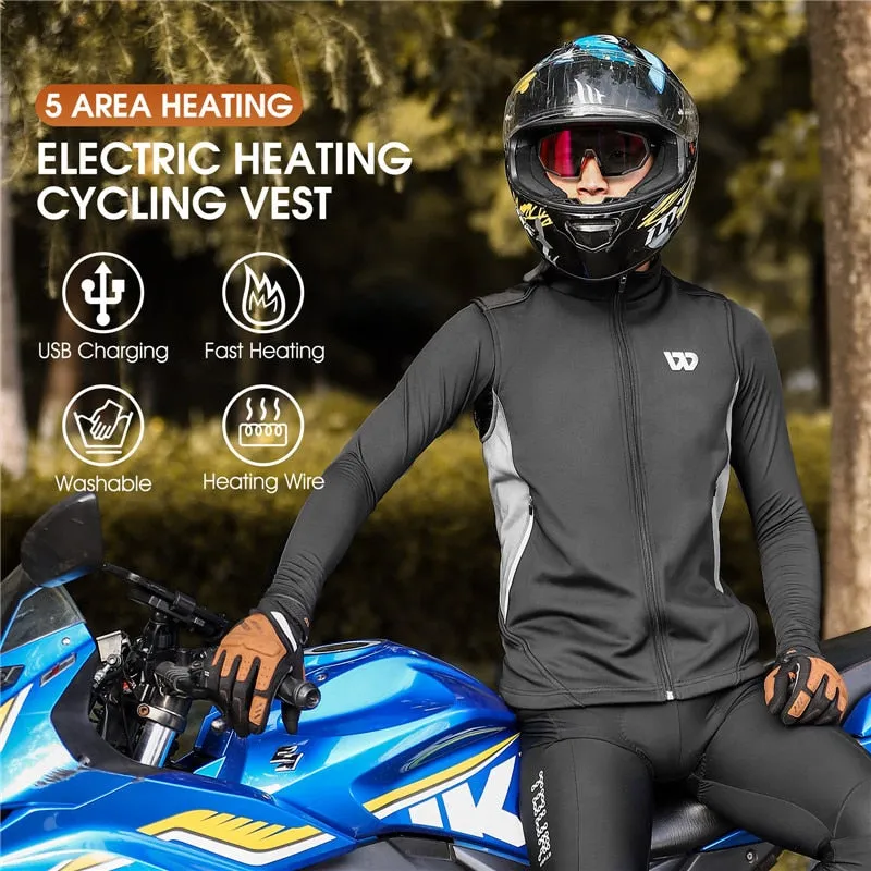 Winter Heated Vest Men Women Sportswear USB Heated Jacket Motorcycle Cycling Thermal Hunting Camping Clothing M-2XL