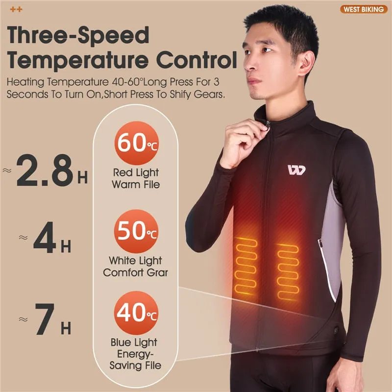 Winter Heated Vest Men Women Sportswear USB Heated Jacket Motorcycle Cycling Thermal Hunting Camping Clothing M-2XL