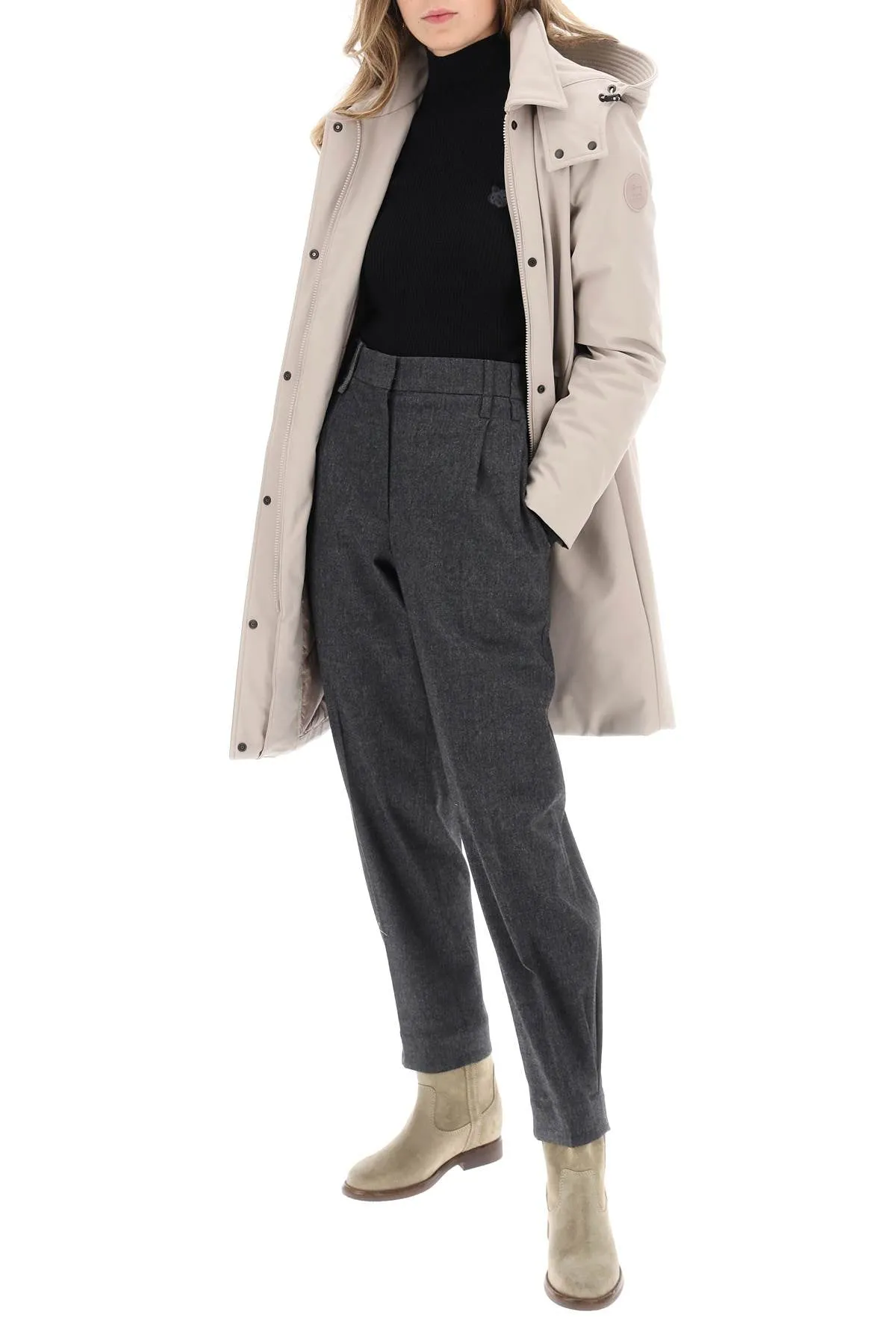 Woolrich Firth Softshell Down Parka With Detachable Hood